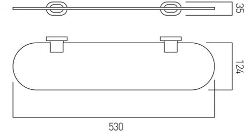 Additional image for Frosted Glass Shelf 530mm (Chrome).