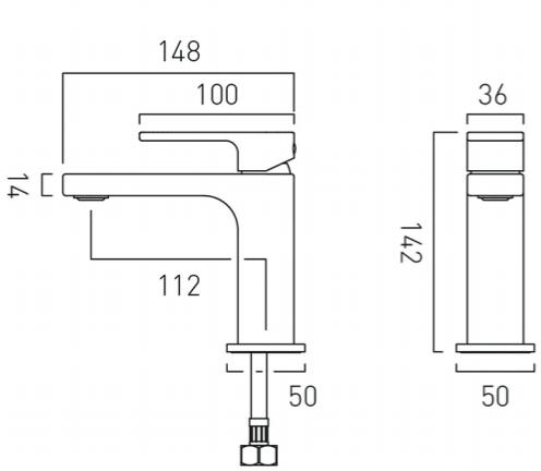 Additional image for Slimline Mono Basin Mixer Tap (Chrome).