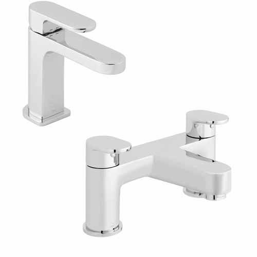 Additional image for Slimline Basin Mixer & Bath Filler Taps Pack (Chrome).