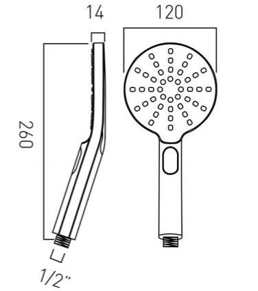 Additional image for Nebula Multi Function Shower Handset & Push Control.