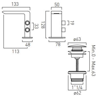 Additional image for Mono Basin Mixer Tap With Universal Waste (Chrome).