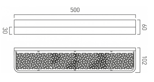 Additional image for Shelf With Geometric Insert 500mm  (Chrome).