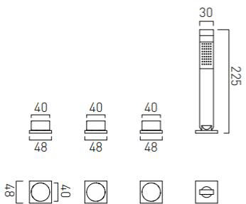 Additional image for 4 Hole Bath Shower Mixer Tap With Bath Filler Waste & Overflow.