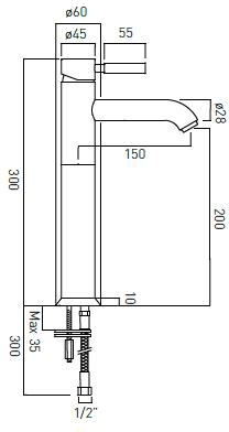 Additional image for Extended Mono Basin Mixer Tap (Chrome Handle).