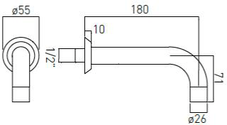 Additional image for Wall Mounted Bath Spout (Chrome).