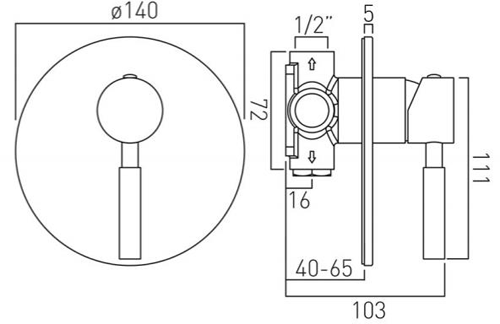 Additional image for Manual Shower Valve (Chrome).