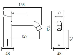 Additional image for Slimline Mono Basin Mixer Tap (Chrome Handle).