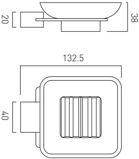 Additional image for Frosted Glass Soap Dish & Holder (Chrome).