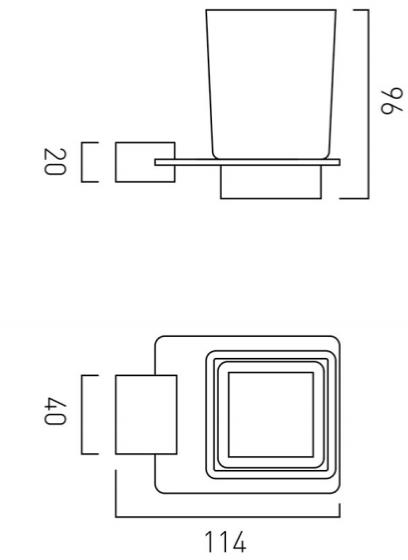 Additional image for Frosted Glass Tumbler & Holder (Chrome).