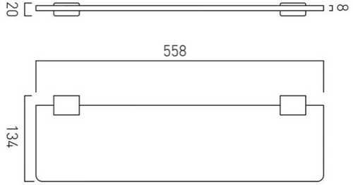 Additional image for Frosted Glass Shelf 558mm (Chrome).