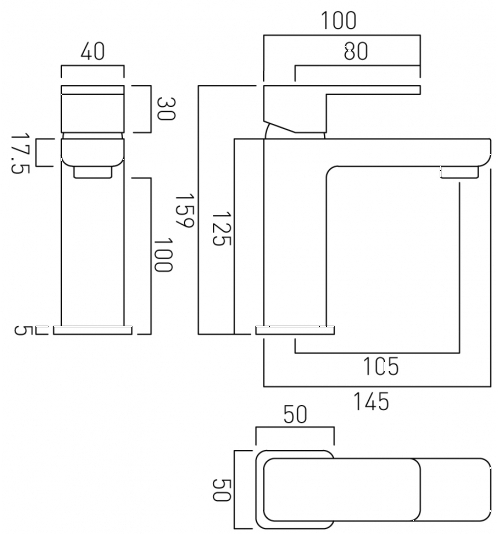 Additional image for Mono Basin Mixer Tap With Clic-Clac Waste (Chrome).