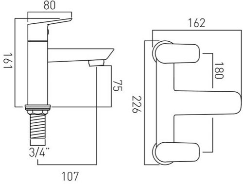 Additional image for Bath Filler Tap (Chrome).