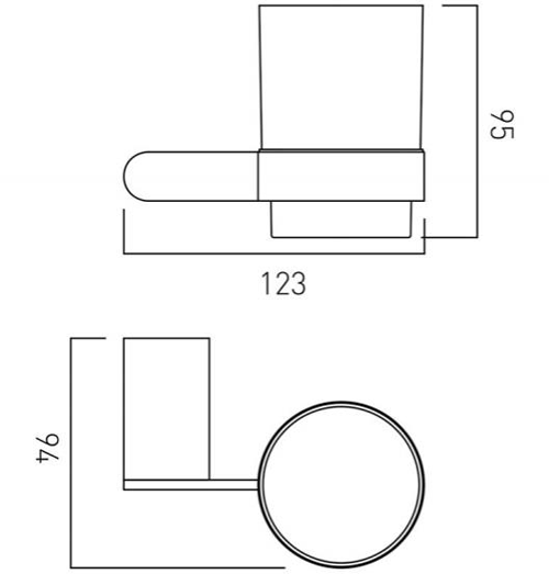 Additional image for Frosted Glass Tumbler & Holder (Chrome).