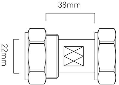 Additional image for 2 x In-Line Compression Fittings (22mm).