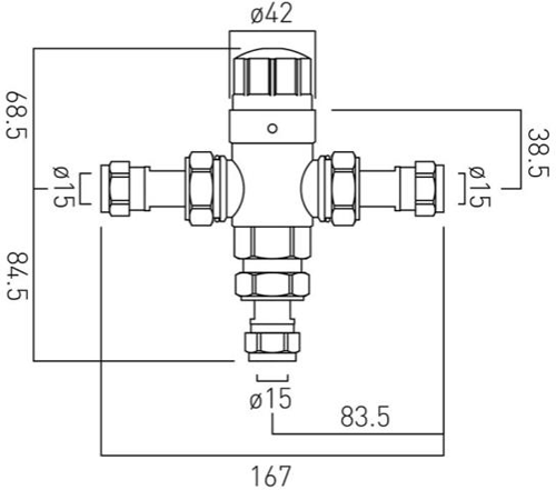 Additional image for In-Line Thermostatic Mixer Valve 1/2" & 22mm (TMV2).