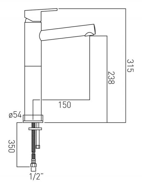 Additional image for Extended Mono Basin Mixer Tap (Chrome).