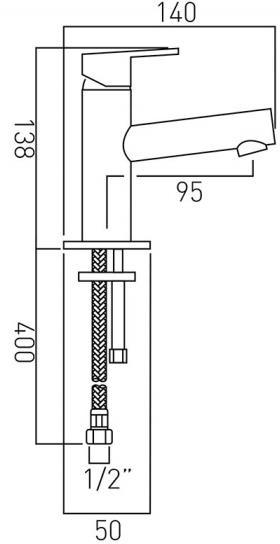 Additional image for Mini Mono Basin Mixer Tap (Chrome).