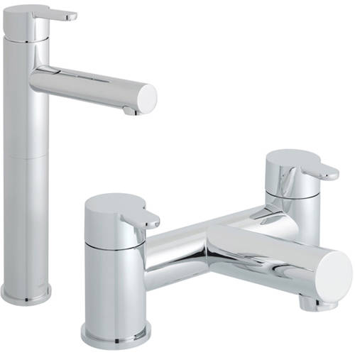 Additional image for Extended Basin & Bath Filler Taps Pack (Chrome).