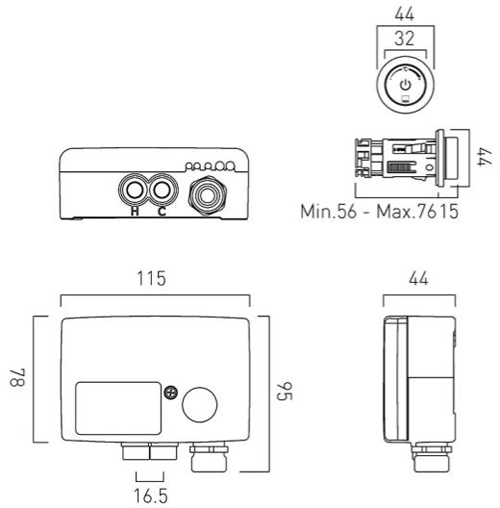 Additional image for SmartDial Thermostatic Shower & Slide Rail Kit & Remote.