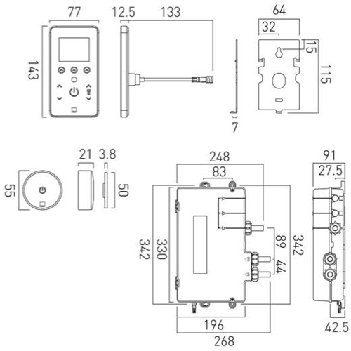 Additional image for SmartTouch Shower, Remote & Rigid Riser (Pumped, 1 Outlet).