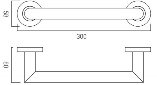 Additional image for Grab or Towel Rail 300mm (Chrome).