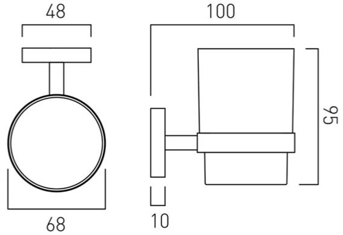 Additional image for Frosted Glass Tumbler & Holder (Chrome).