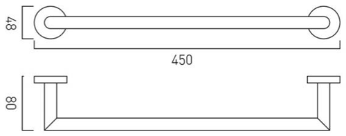 Additional image for Towel Rail 450mm (Chrome).