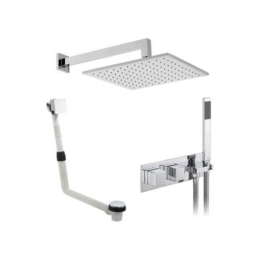 Additional image for Thermostatic Shower Set With 3 Outlets (Chrome).