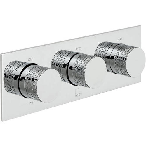 Additional image for Thermostatic Shower Valve With 2 Outlets (Chrome).