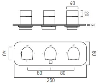 Additional image for Thermostatic Shower Valve With 3 Outlets & All Flow.