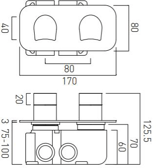 Additional image for Thermostatic Shower Valve With 2 Outlets & All Flow.