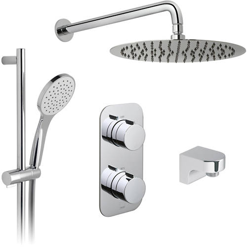 Additional image for Thermostatic Shower Set With 2 Outlets (Chrome).