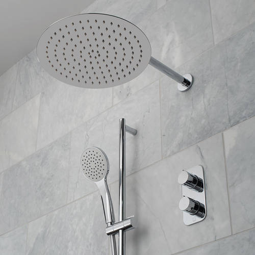 Additional image for Thermostatic Shower Set With 2 Outlets (Chrome).