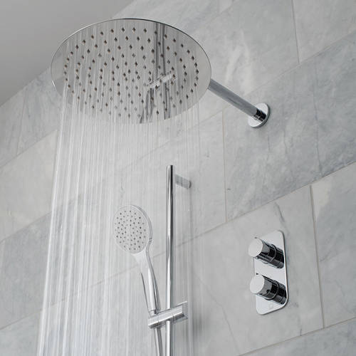 Additional image for Thermostatic Shower Set With 2 Outlets (Chrome).