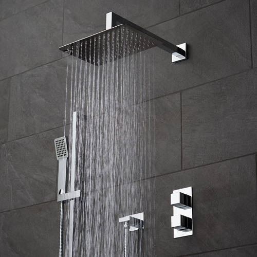 Additional image for Thermostatic Shower Set With 2 Outlets (Chrome).