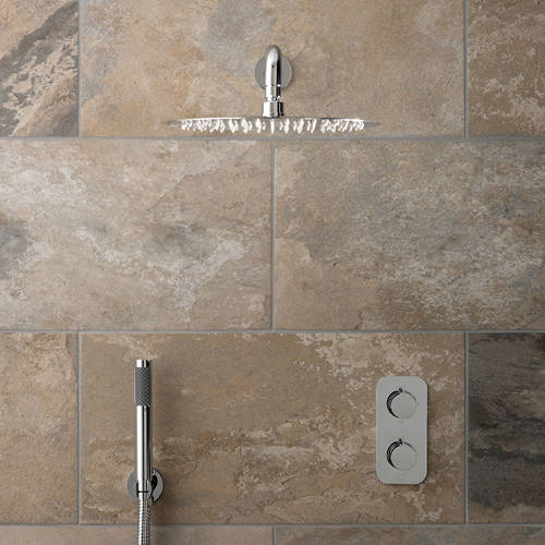 Additional image for Thermostatic Shower Set With 2 Outlets (Chrome).