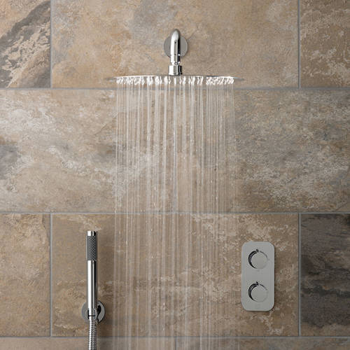 Additional image for Thermostatic Shower Set With 2 Outlets (Chrome).