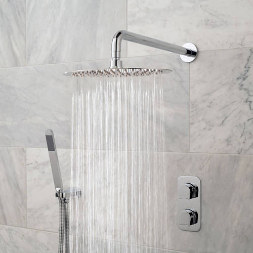 Additional image for Thermostatic Shower Set With 2 Outlets (Chrome).