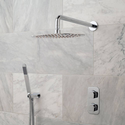 Additional image for Thermostatic Shower Set With 2 Outlets (Chrome).