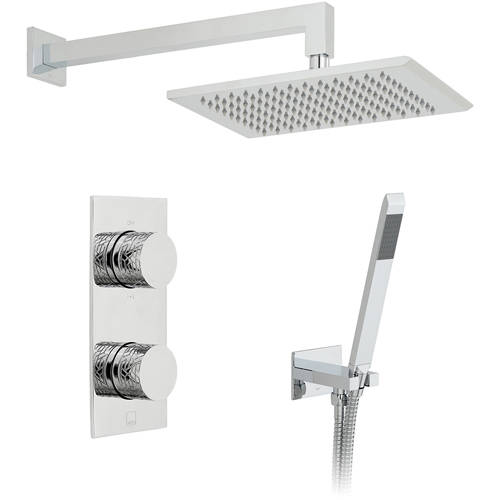 Additional image for Thermostatic Shower Set With 2 Outlets (Chrome).