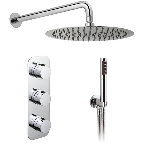 Additional image for Thermostatic Shower Set With 2 Outlets (Chrome).