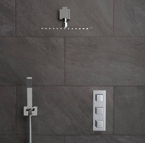 Additional image for Thermostatic Shower Set With 2 Outlets (Chrome).