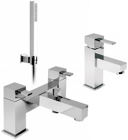 Additional image for Bath Shower Mixer & Basin Mixer Taps Pack With Shower Kit.