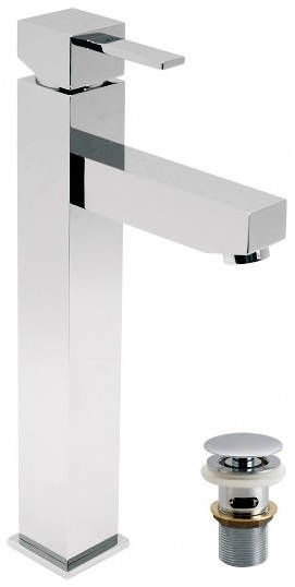 Additional image for Tall Basin Mixer Tap With Clic-Clac Waste (Chrome).