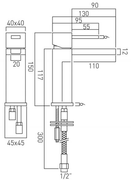 Additional image for Waterfall Mono Basin Mixer Tap (Chrome).