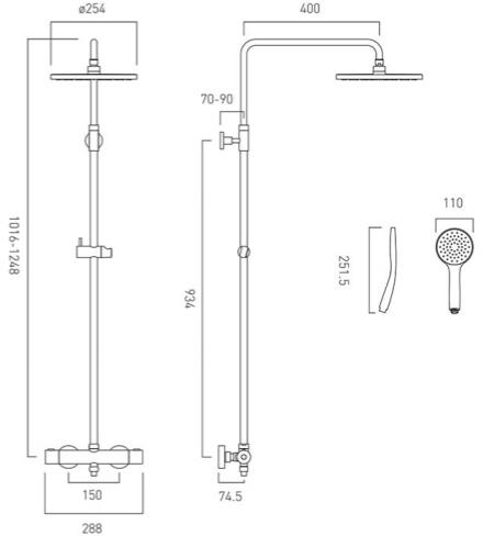 Additional image for Velo Round Shower Valve & Column Pack (Chrome).