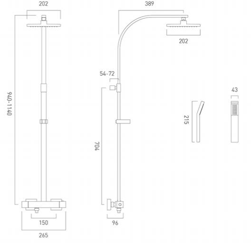 Additional image for Velo Square Shower Valve & Column Pack (Chrome).