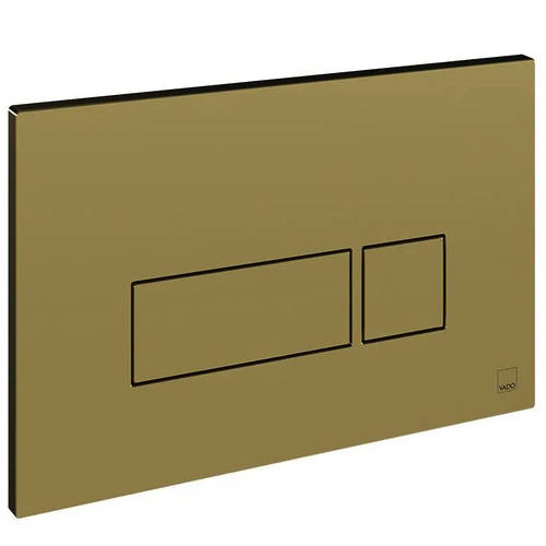 Additional image for Flush Plate With Square Buttons (Satin Brass).