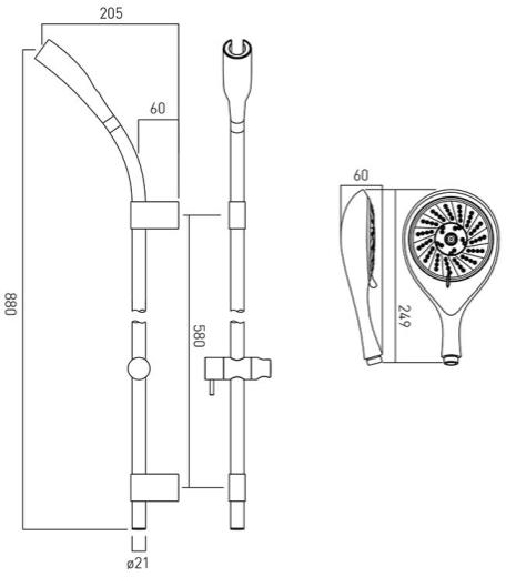 Additional image for Shower Kit With Integrated Handset Mount, Handset & Hose.