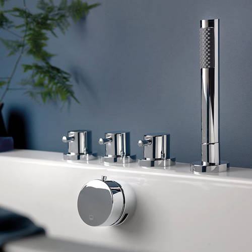 Additional image for 4 Hole Bath Shower Mixer Tap With Kit & Bath Filler Waste (Chrome).